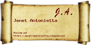 Jenet Antonietta névjegykártya